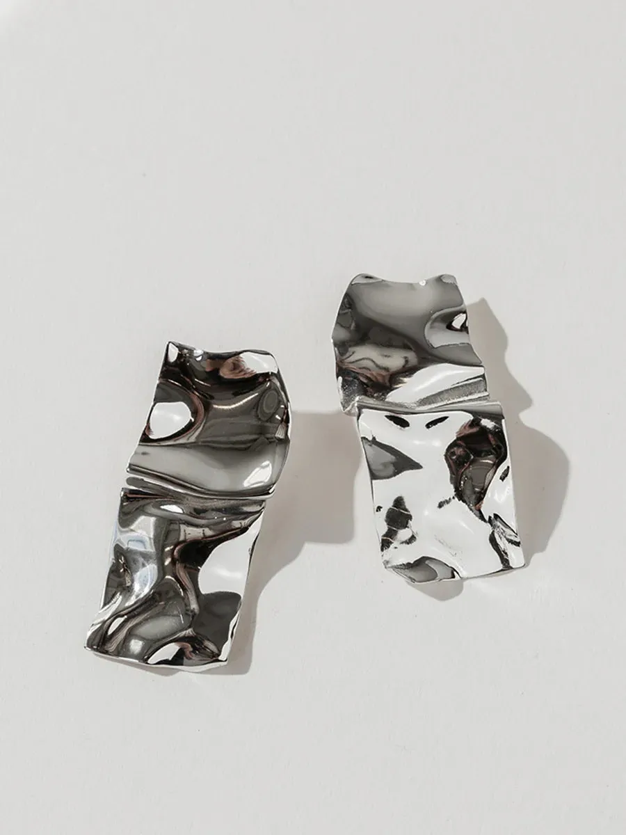 Faris Warp Earrings - Silver sold by NOMIA