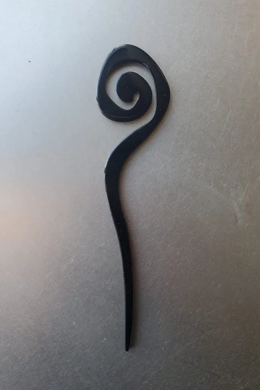 Spiral Hair Pin - Black, Tortoiseshell made by NOMIA