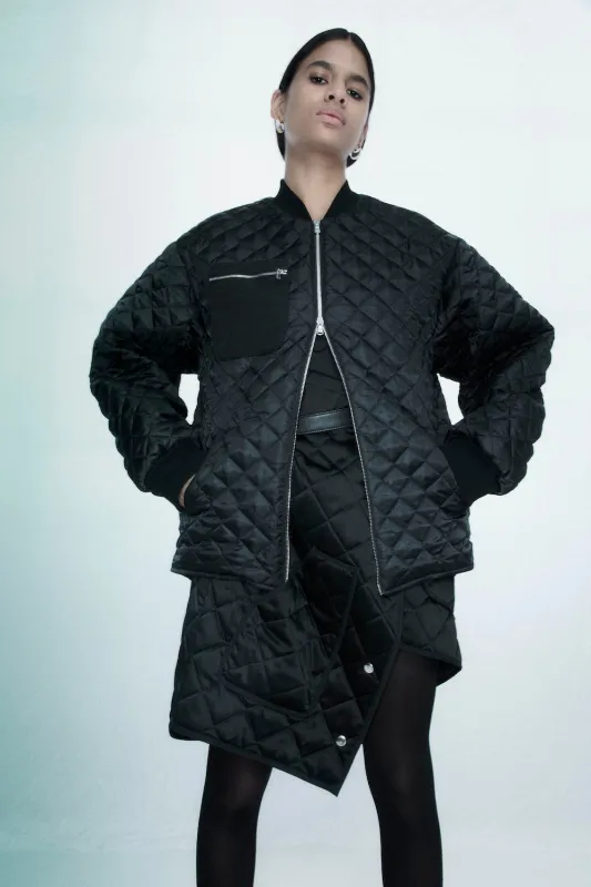 Oversize Quilted Bomber - Black sold by NOMIA