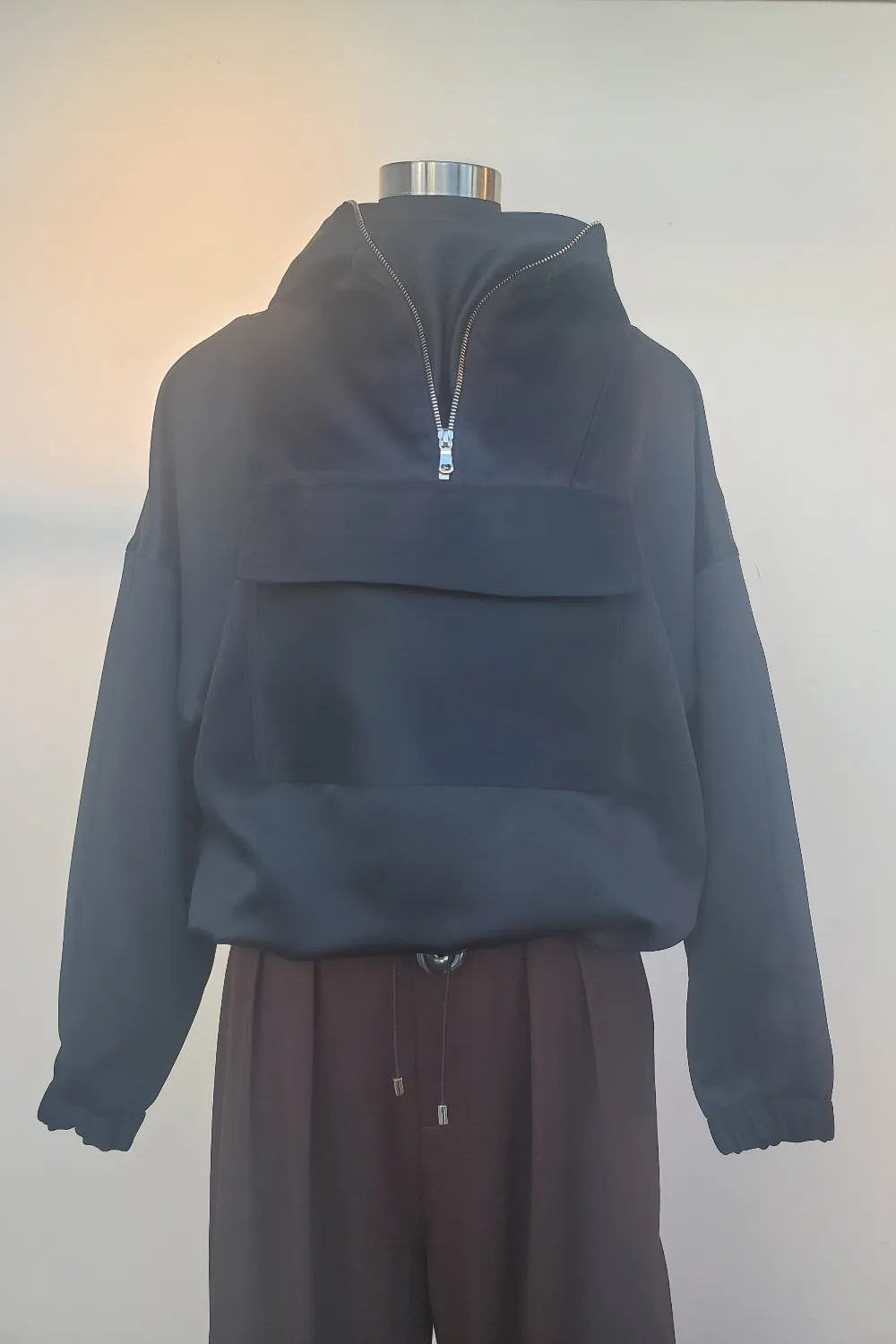 Cropped Hooded Anorak - Black sold by NOMIA product image thumbnail 2