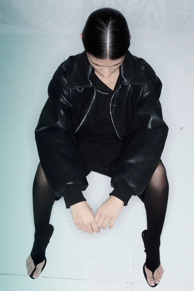 Faux Leather Bomber - Black sold by NOMIA product image thumbnail 3
