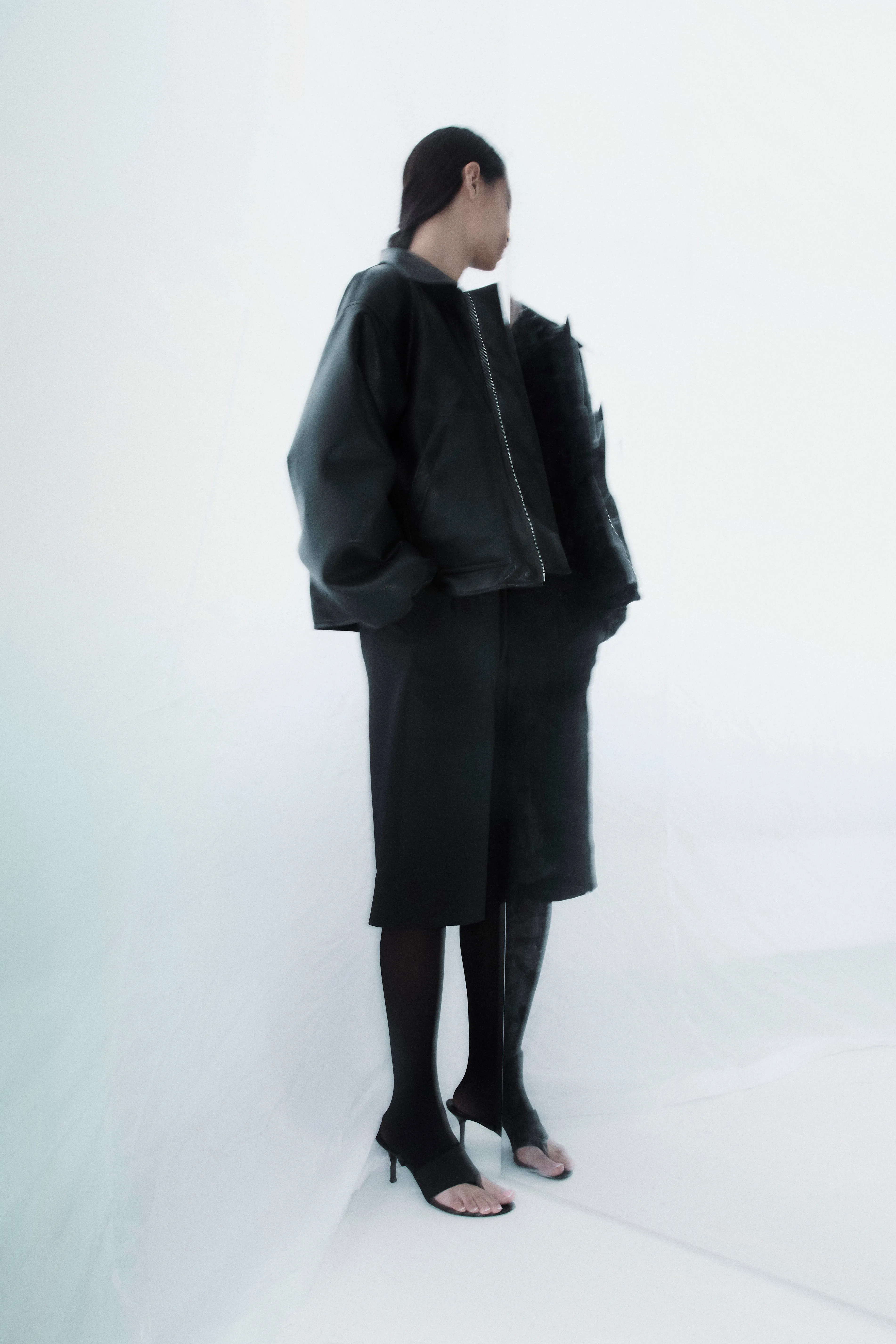 Faux Leather Bomber - Black sold by NOMIA product image thumbnail 2