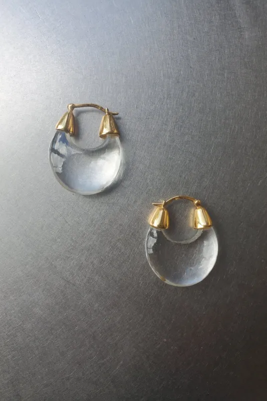 Crystal Hoop Earrings - Gold Vermeil / Crystal made by NOMIA