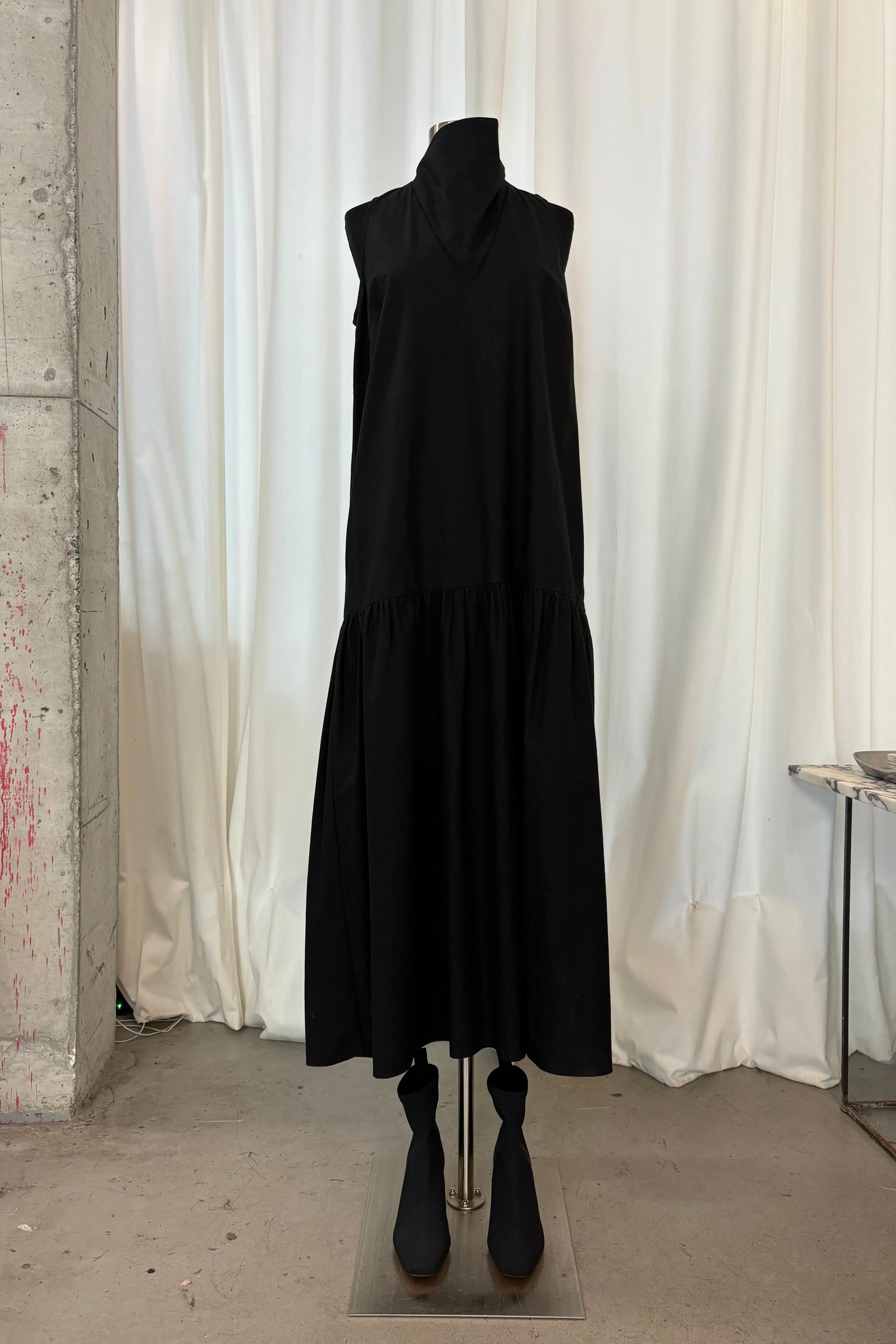 Cowl Neck Dress in Black sold by NOMIA