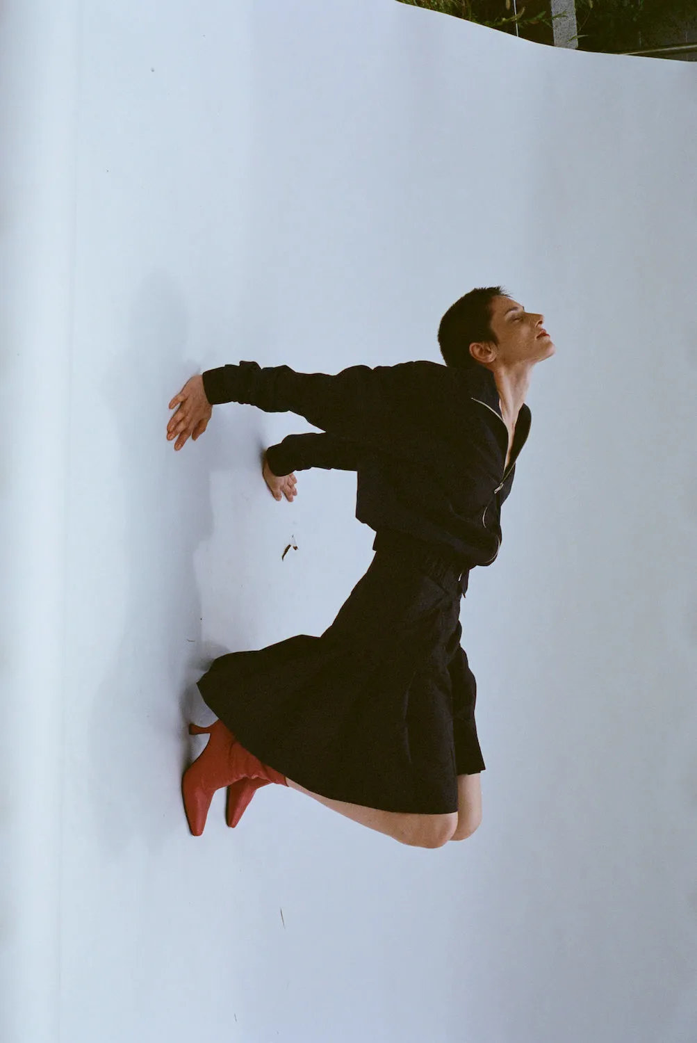 Wide Pleated Knee Length Skirt - Black sold by NOMIA product image thumbnail 2