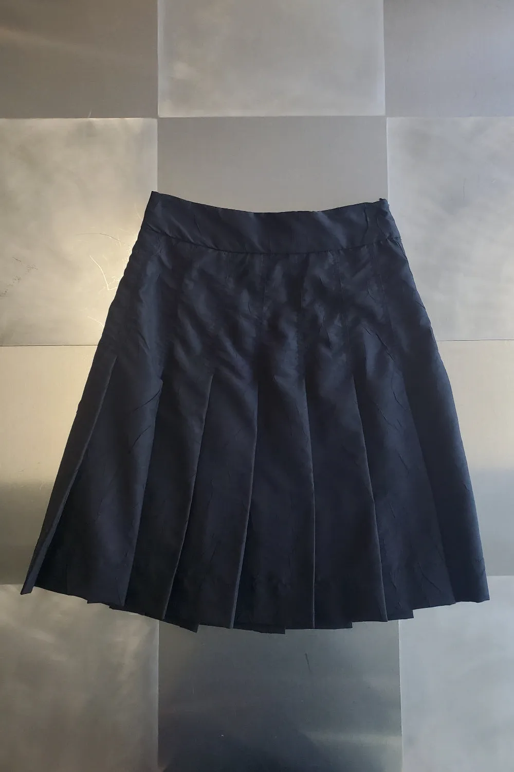Wide Pleated Knee Length Skirt - Black sold by NOMIA product image thumbnail 3