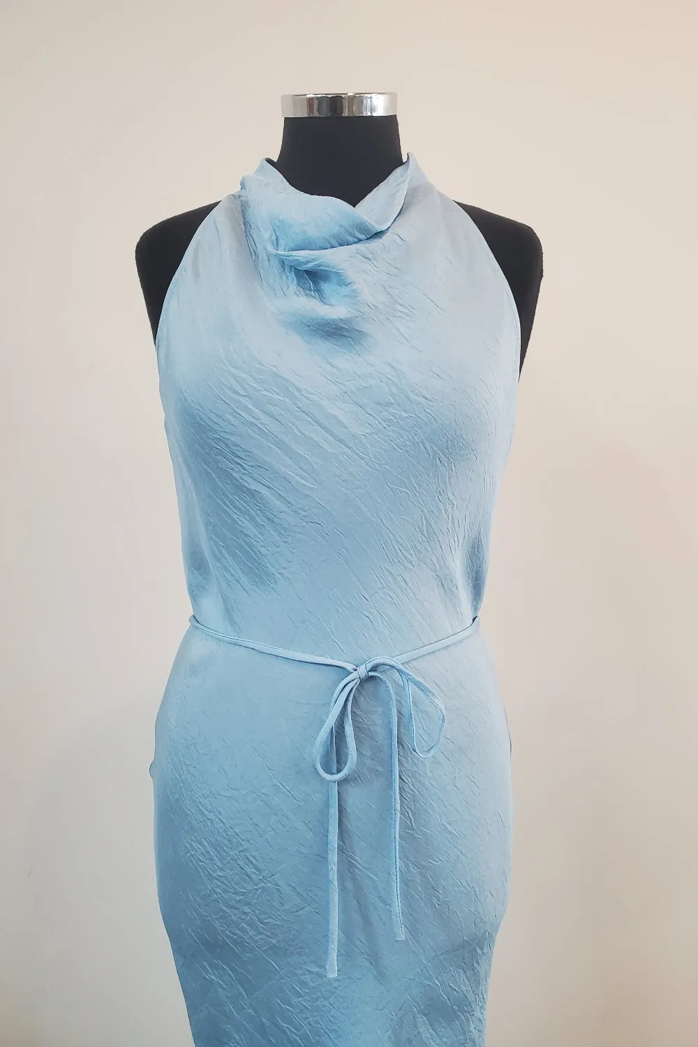 Cowl Bias Dress with Tie - Sky sold by NOMIA product image thumbnail 4