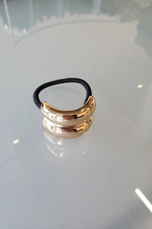Mini Double Arch Metal Ponytail Hair Tie | Gold made by NARSHA