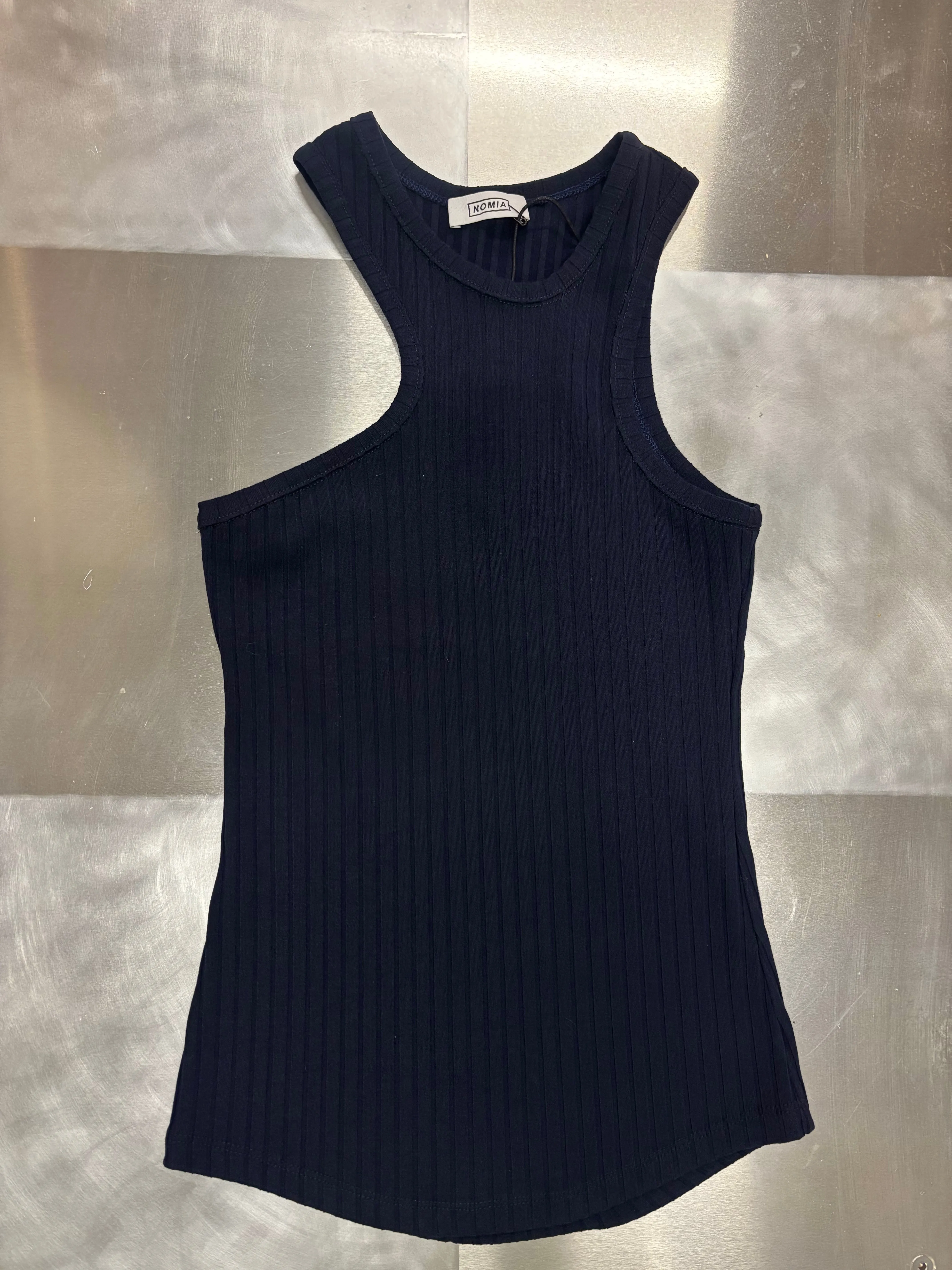 Asymmetric Racerback Tank - Midnight sold by NOMIA