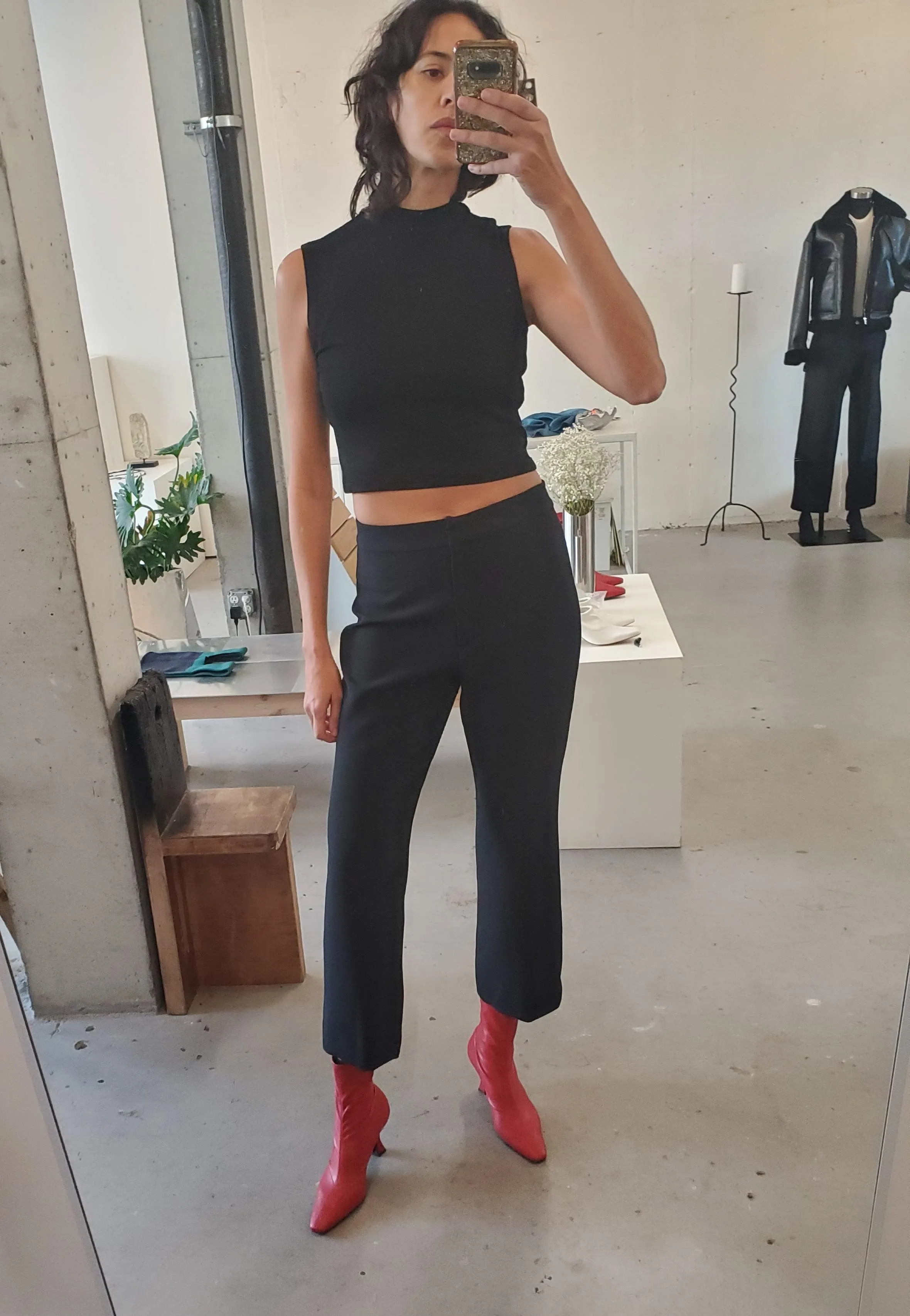 Cropped Flare Pant - Black Crepe sold by NOMIA product image thumbnail 2