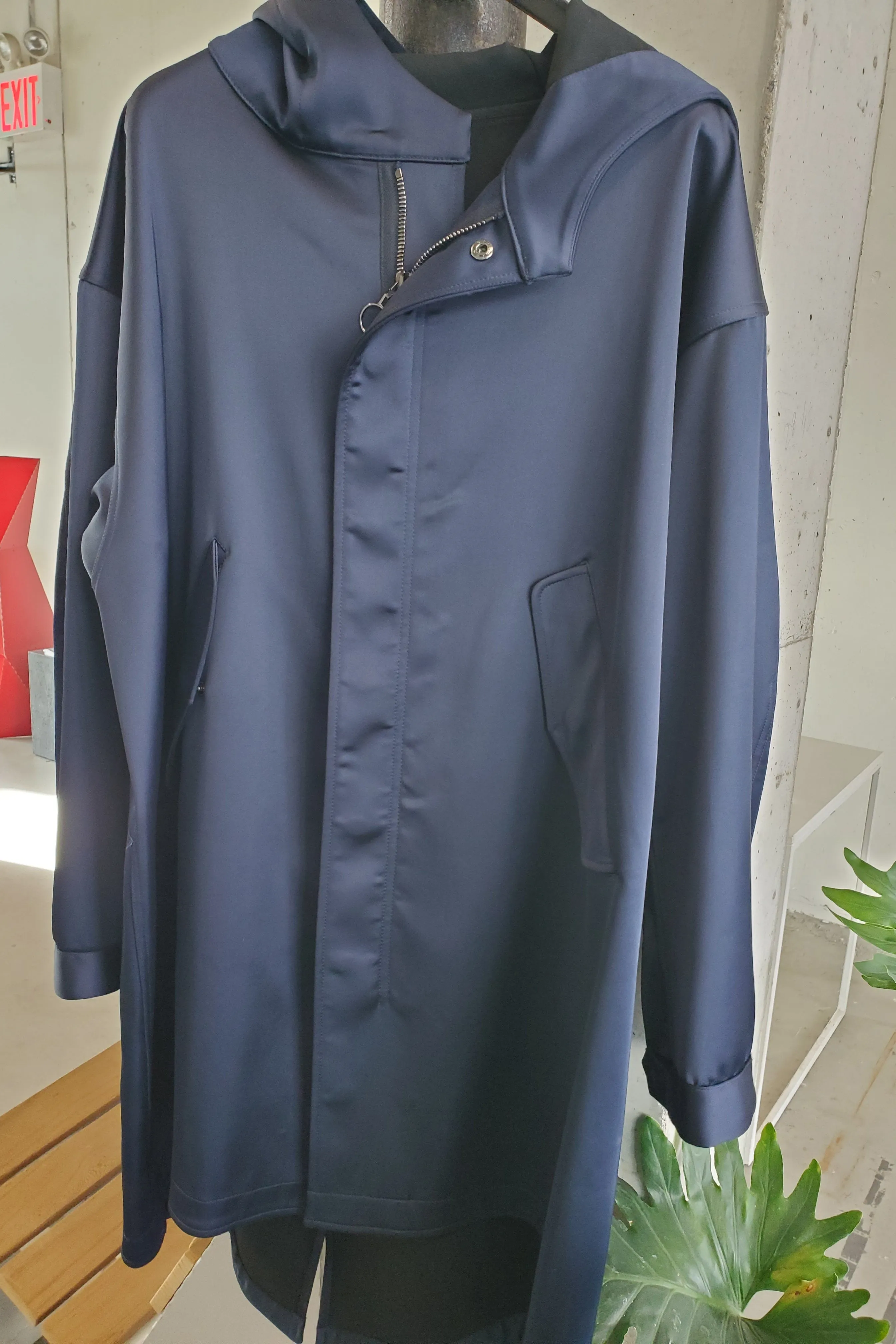 Bonded Satin Fishtail Parka - Midnight sold by NOMIA