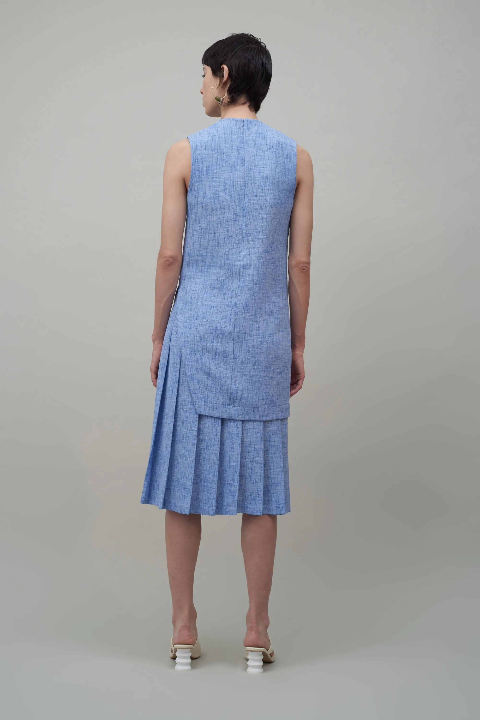 MIDI PLEATED SKIRT - White / Cobalt Melange sold by NOMIA product image thumbnail 4