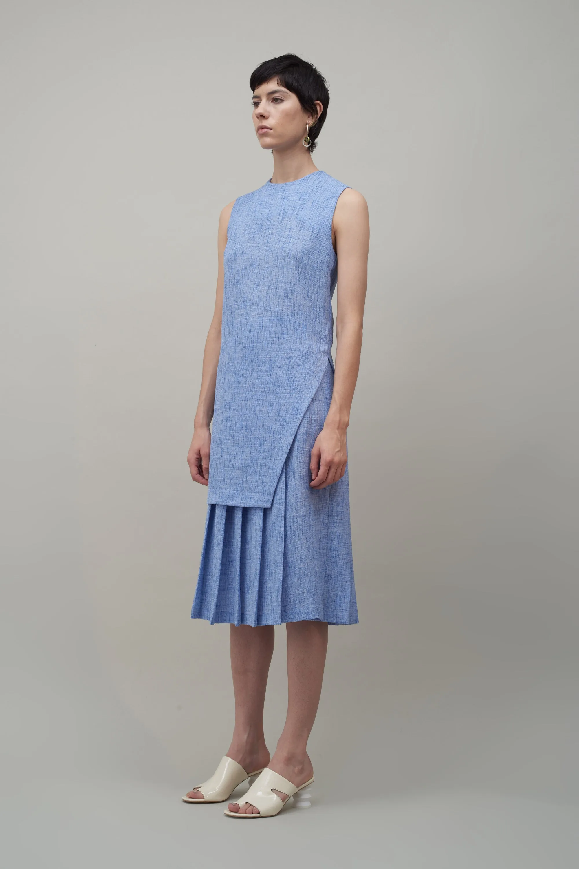 MIDI PLEATED SKIRT - White / Cobalt Melange sold by NOMIA product image thumbnail 3