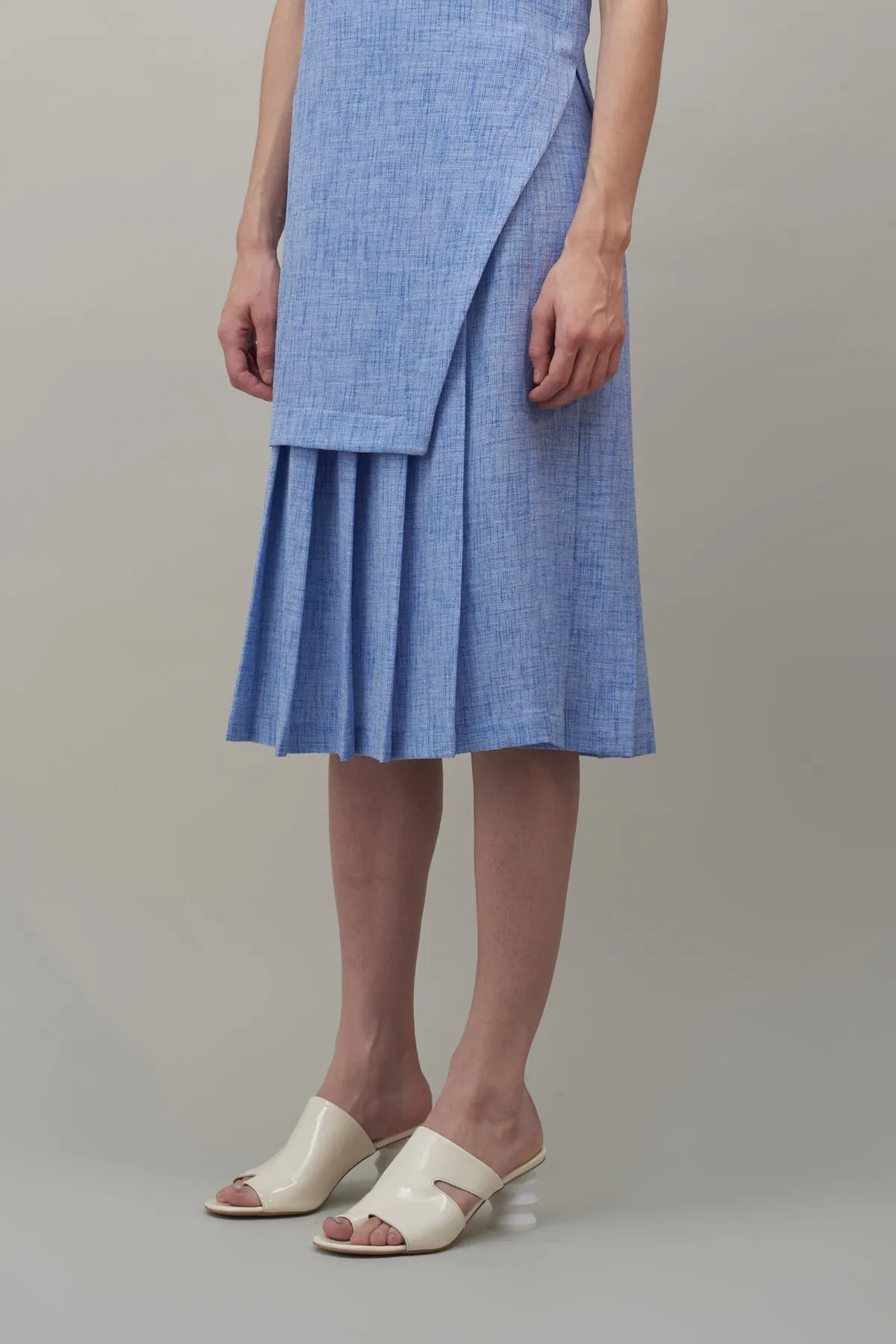 MIDI PLEATED SKIRT - White / Cobalt Melange sold by NOMIA product image thumbnail 2