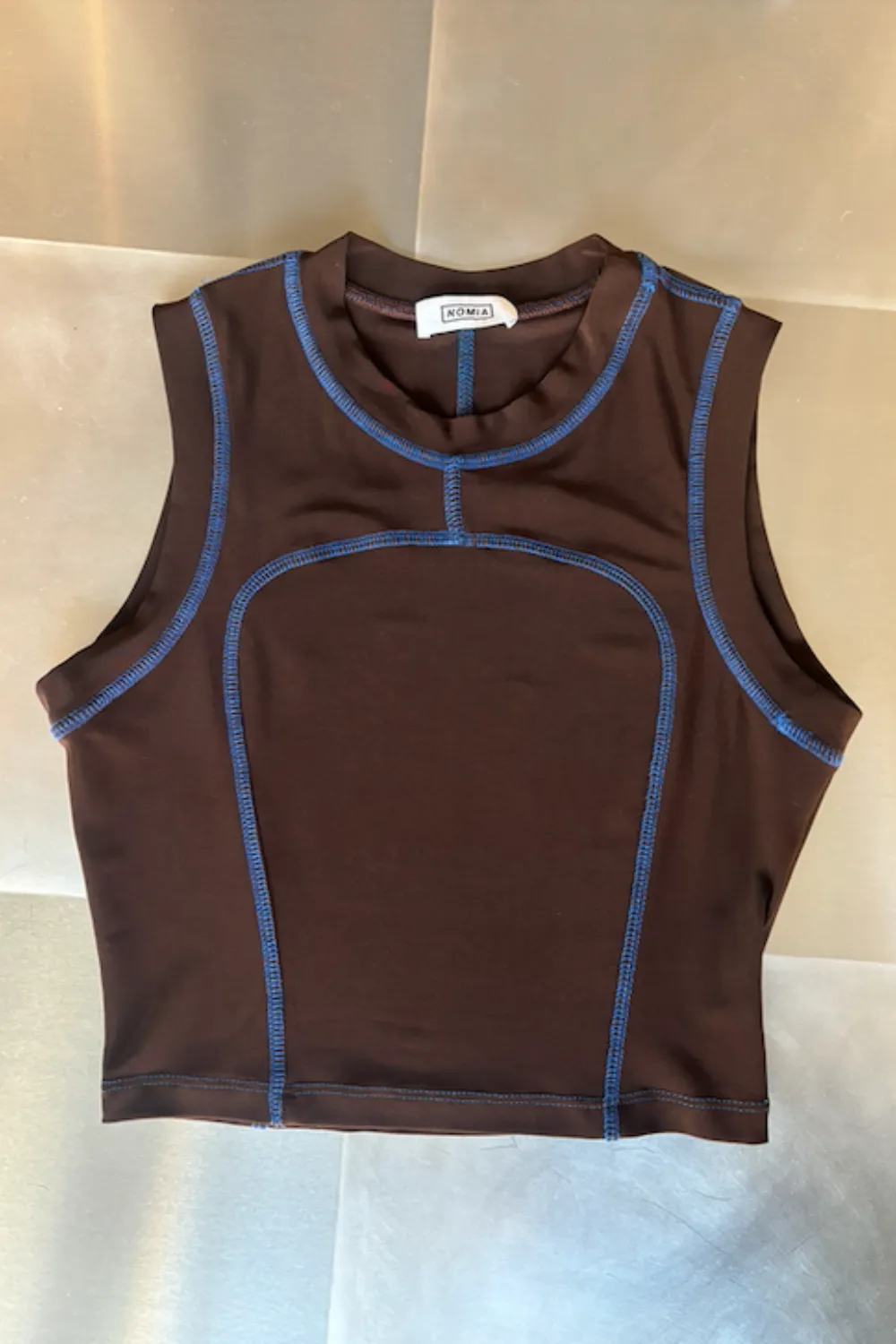 Cropped Scuba Tank - Bark / Cobalt sold by NOMIA