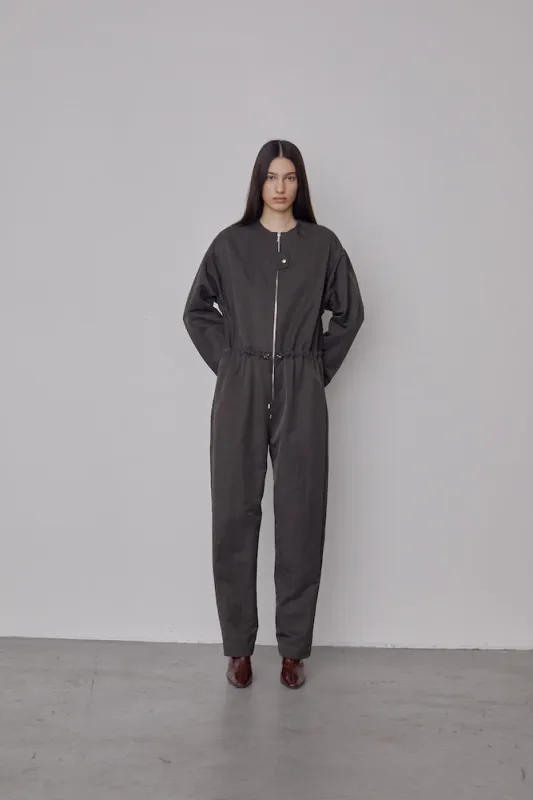 Zip Front Aviator Jumpsuit - Peat made by NOMIA