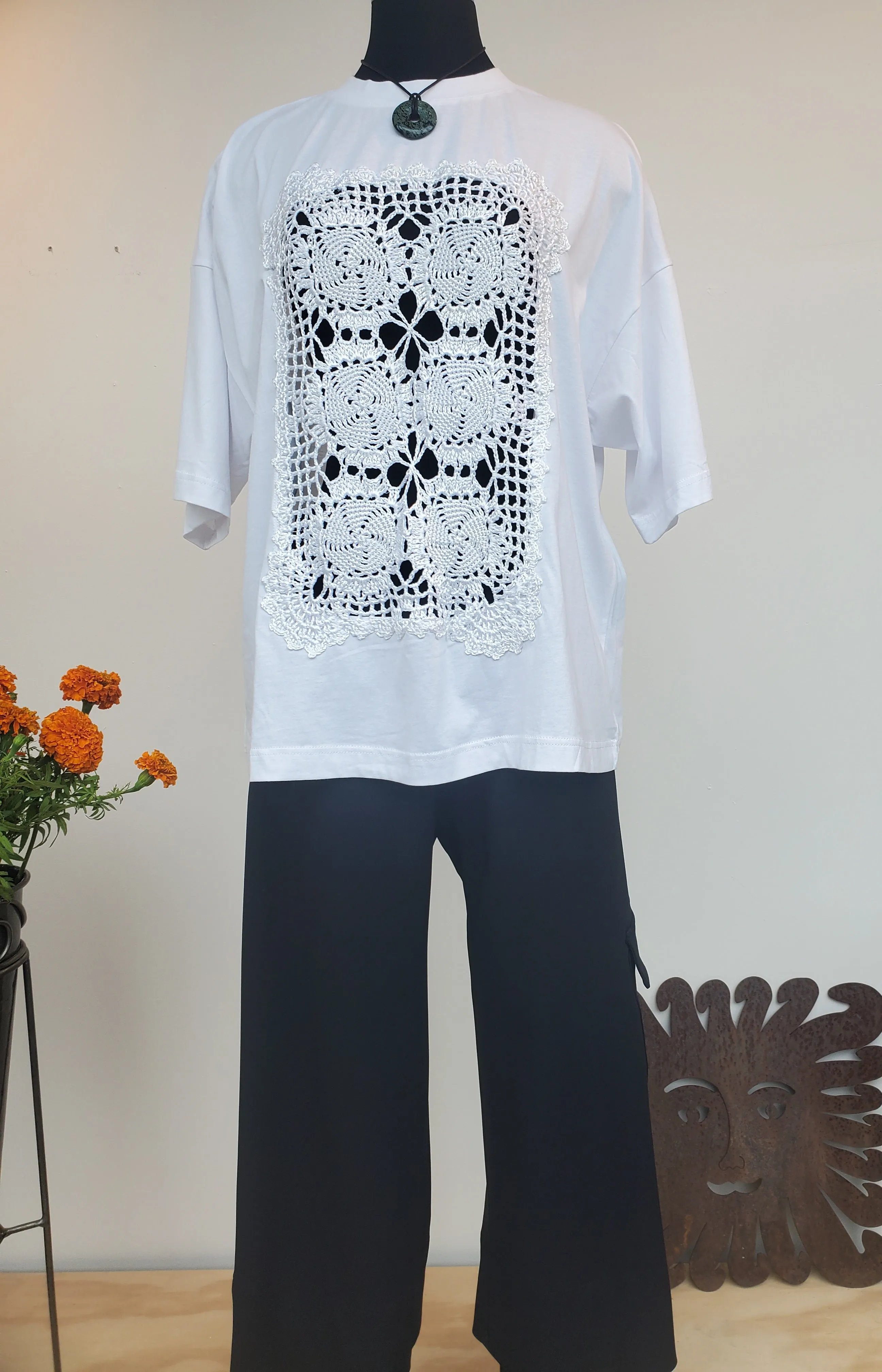 Nia Thomas - Cala Hand Crochet Applique Top White sold by NOMIA product image thumbnail 2