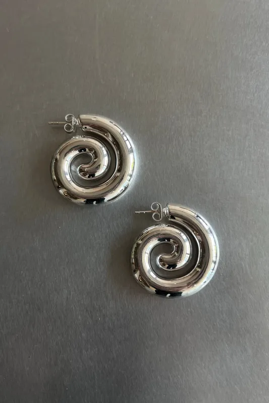Sterling Silver Spiral Earrings made by NOMIA