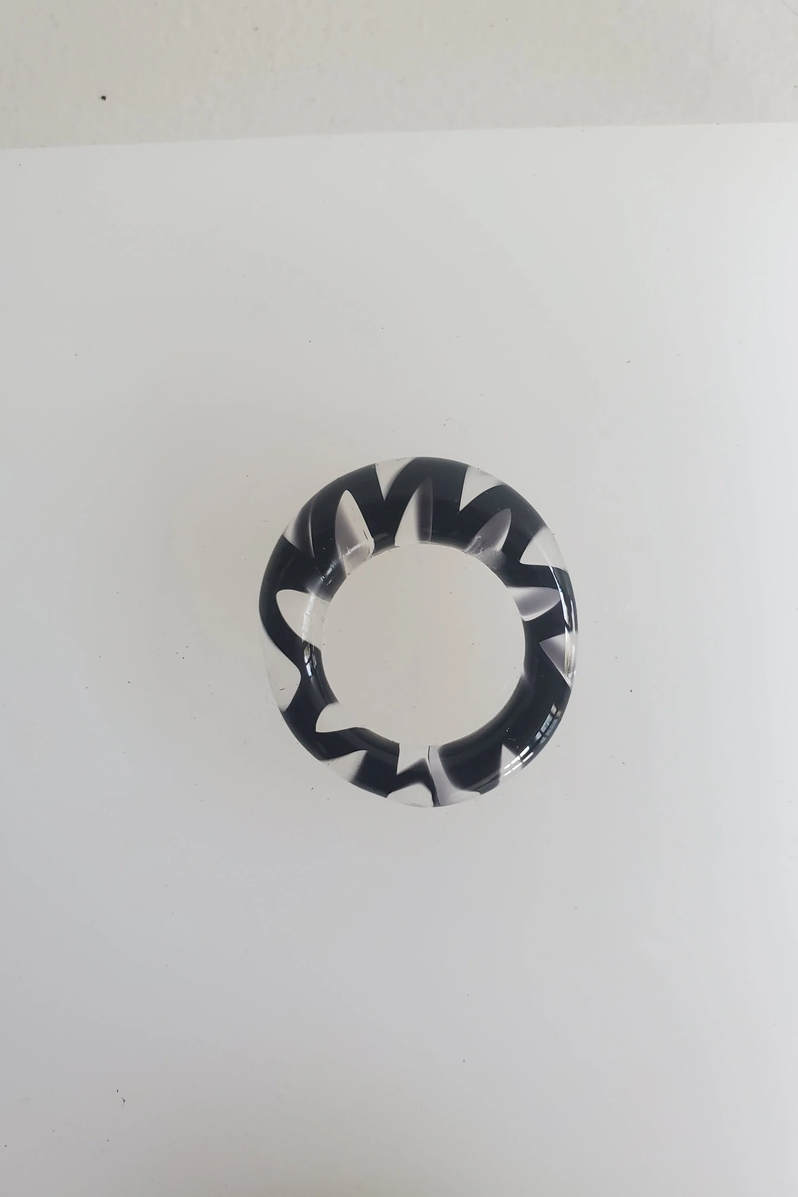 KEANE Marbled Spiral Ring - Clear / Black sold by NOMIA