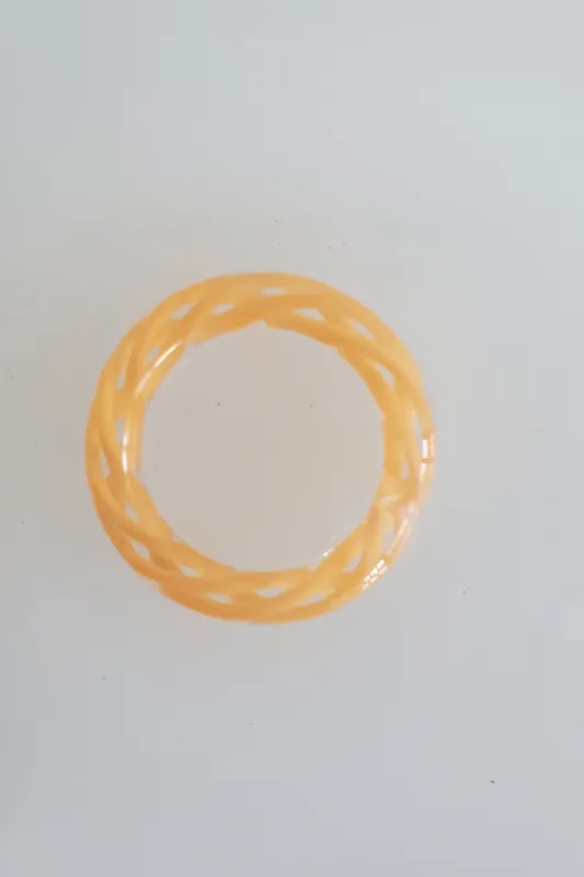 KEANE  - Thin Braided Ring / Peach Tangerine made by NOMIA