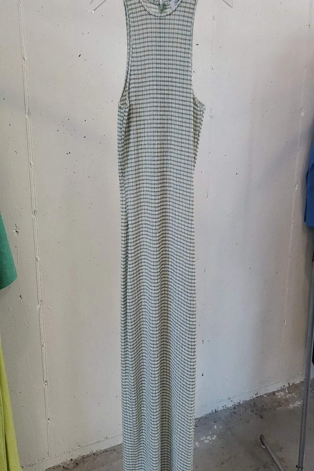 Racerback Maxi Dress - Mint / White Gingham sold by NOMIA product image thumbnail 2