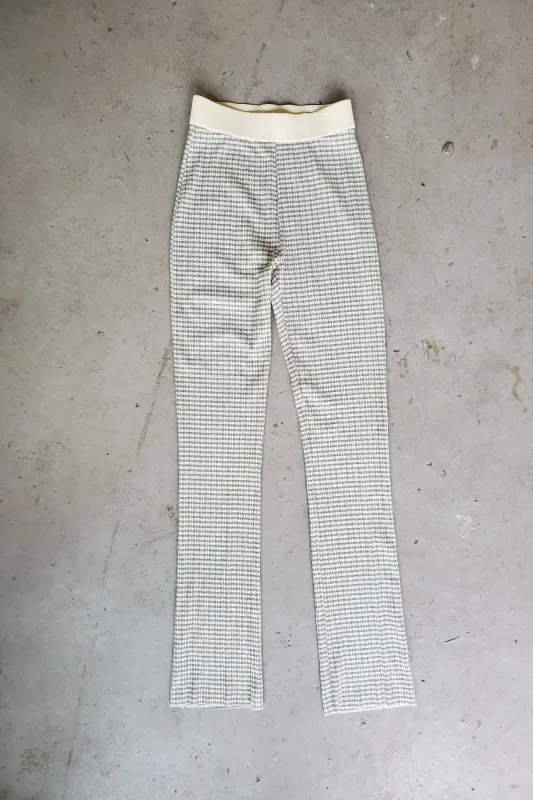 Long Knit Pants - Mint Green Gingham made by NOMIA