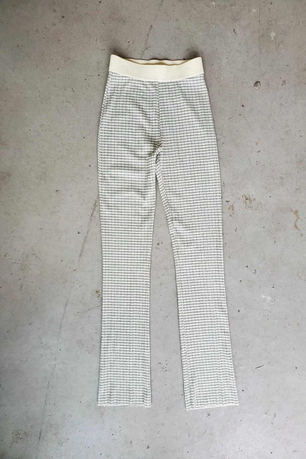 Long Knit Pants - Mint Green Gingham sold by NOMIA