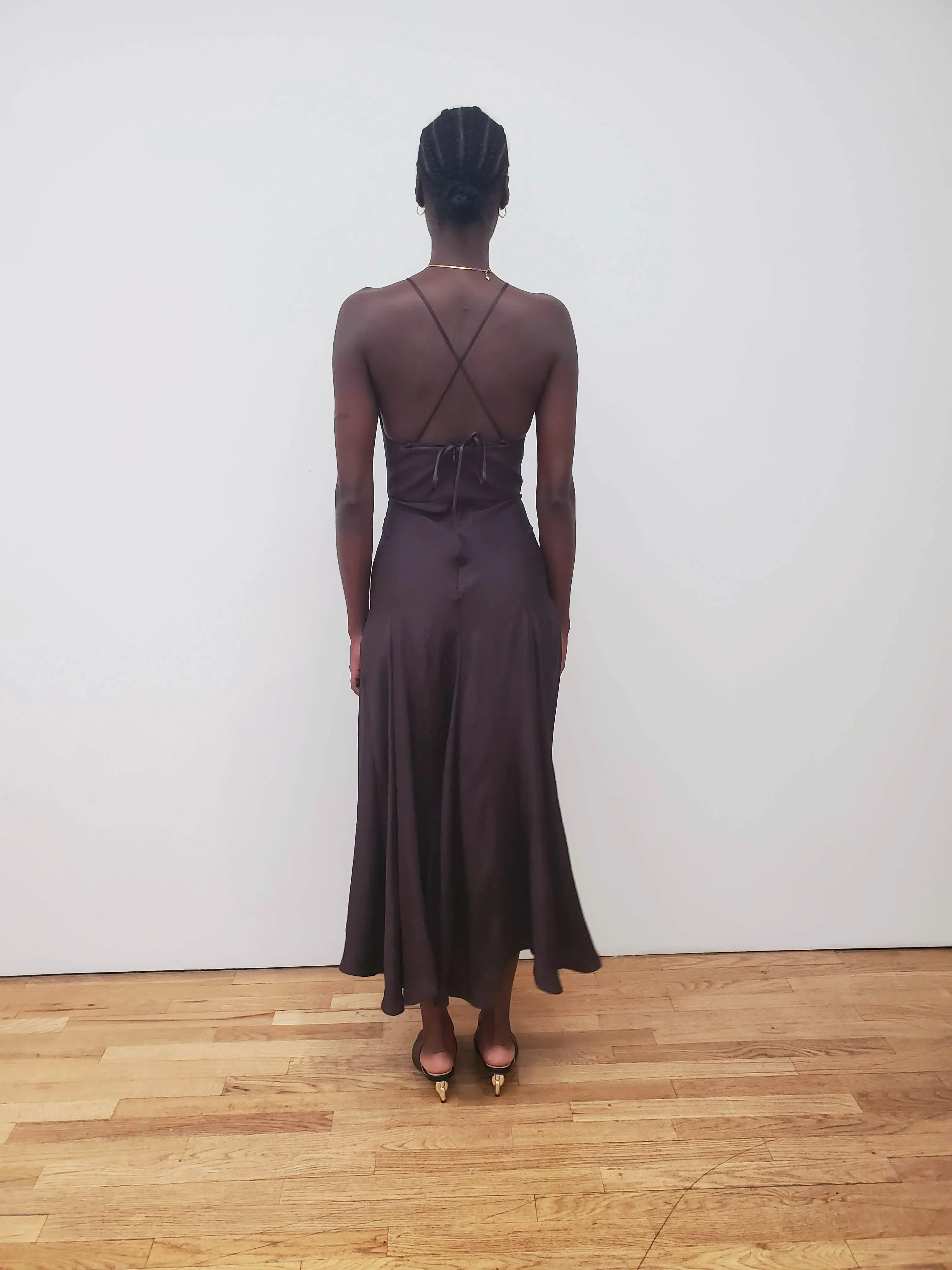 Crossback Maxi Bias Dress - Raisin sold by NOMIA product image thumbnail 4