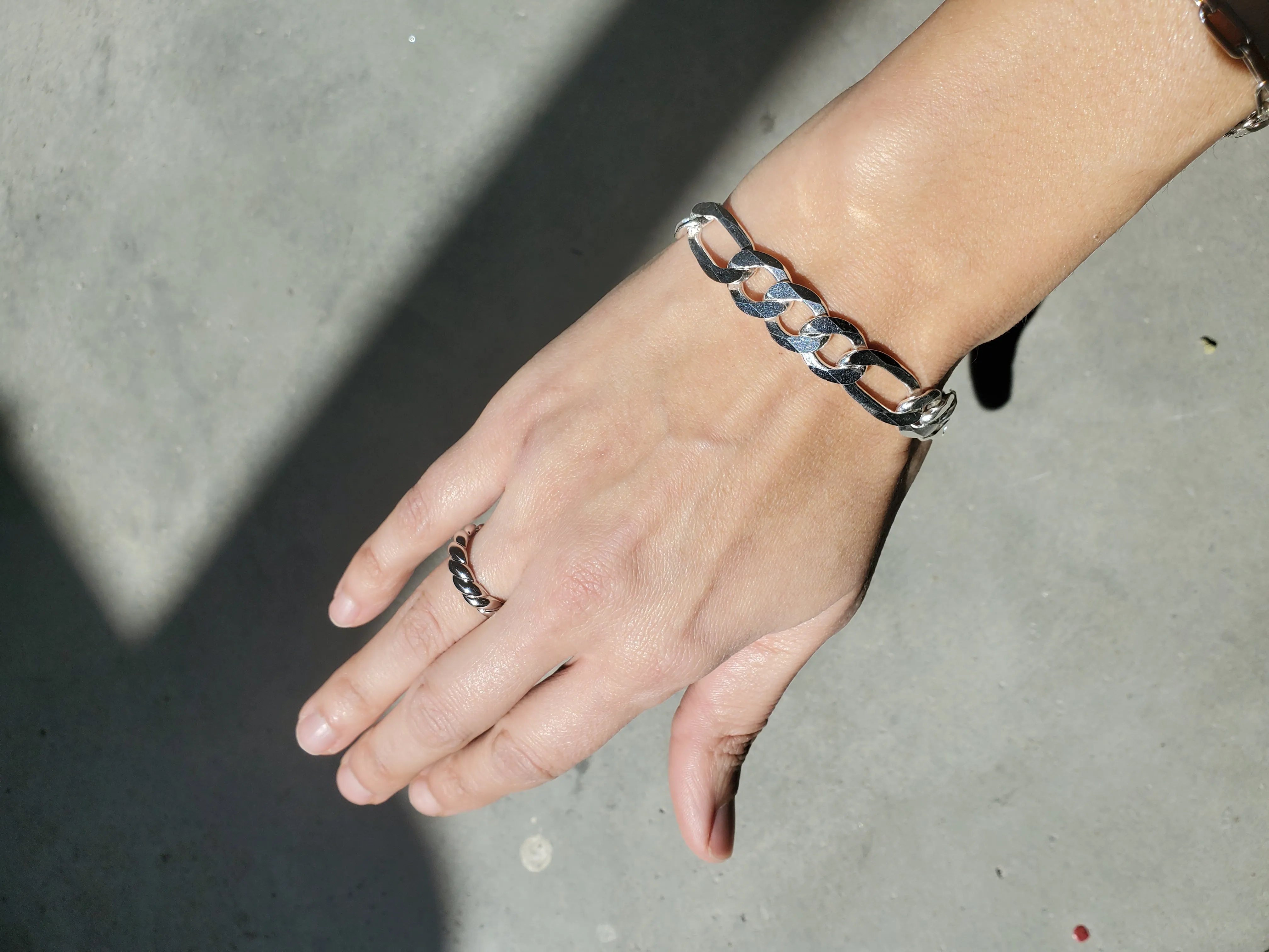 Large Figaro Sterling Silver Bracelet sold by NOMIA product image thumbnail 2