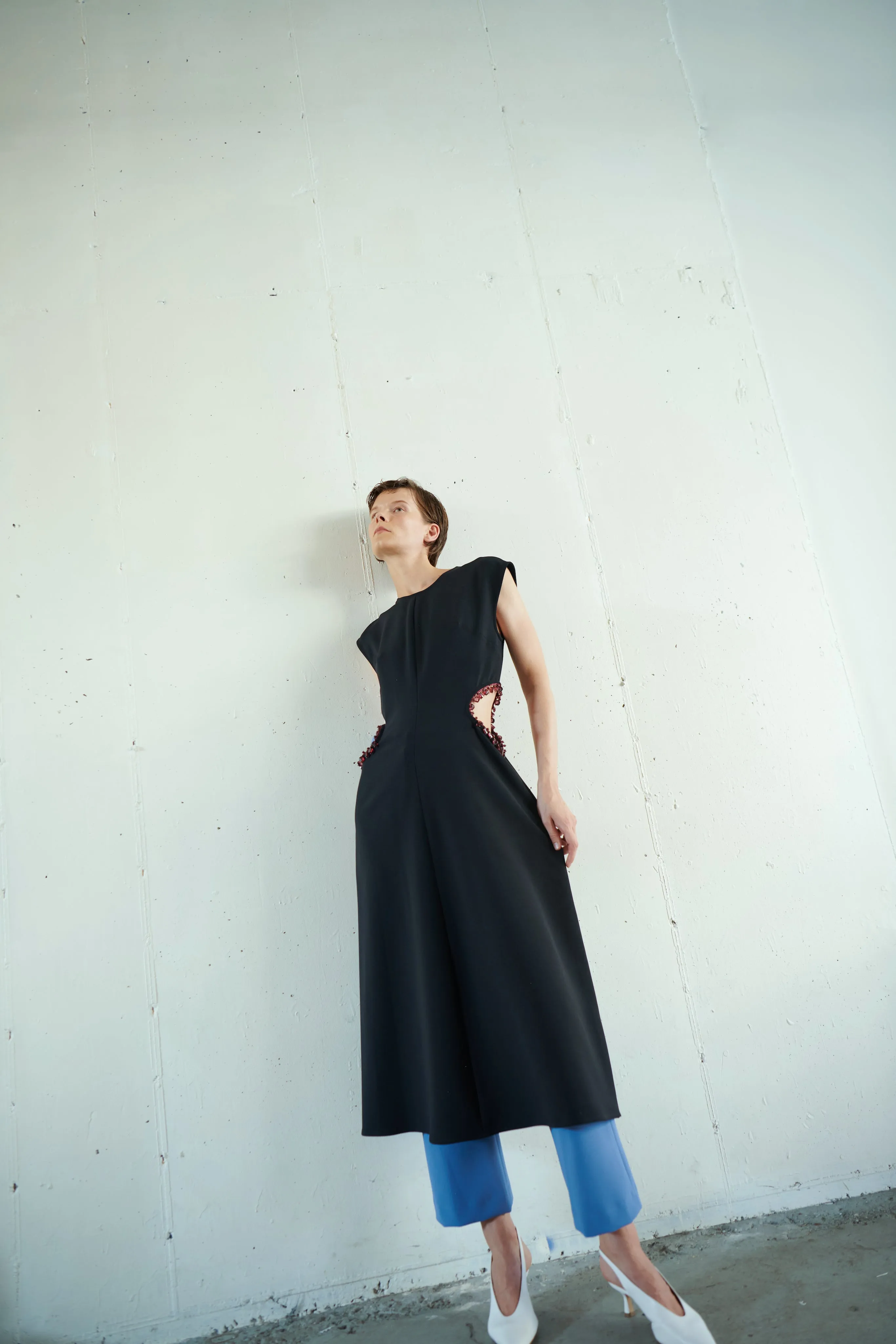 Jewel Cutout Midi Dress - Black / Garnet sold by NOMIA product image thumbnail 2