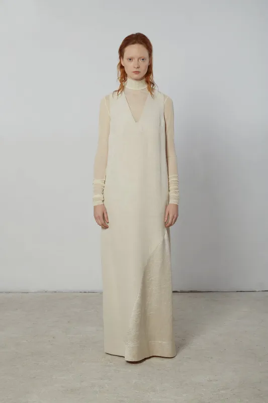 Mock Neck Mesh Turtleneck - Ivory made by NOMIA