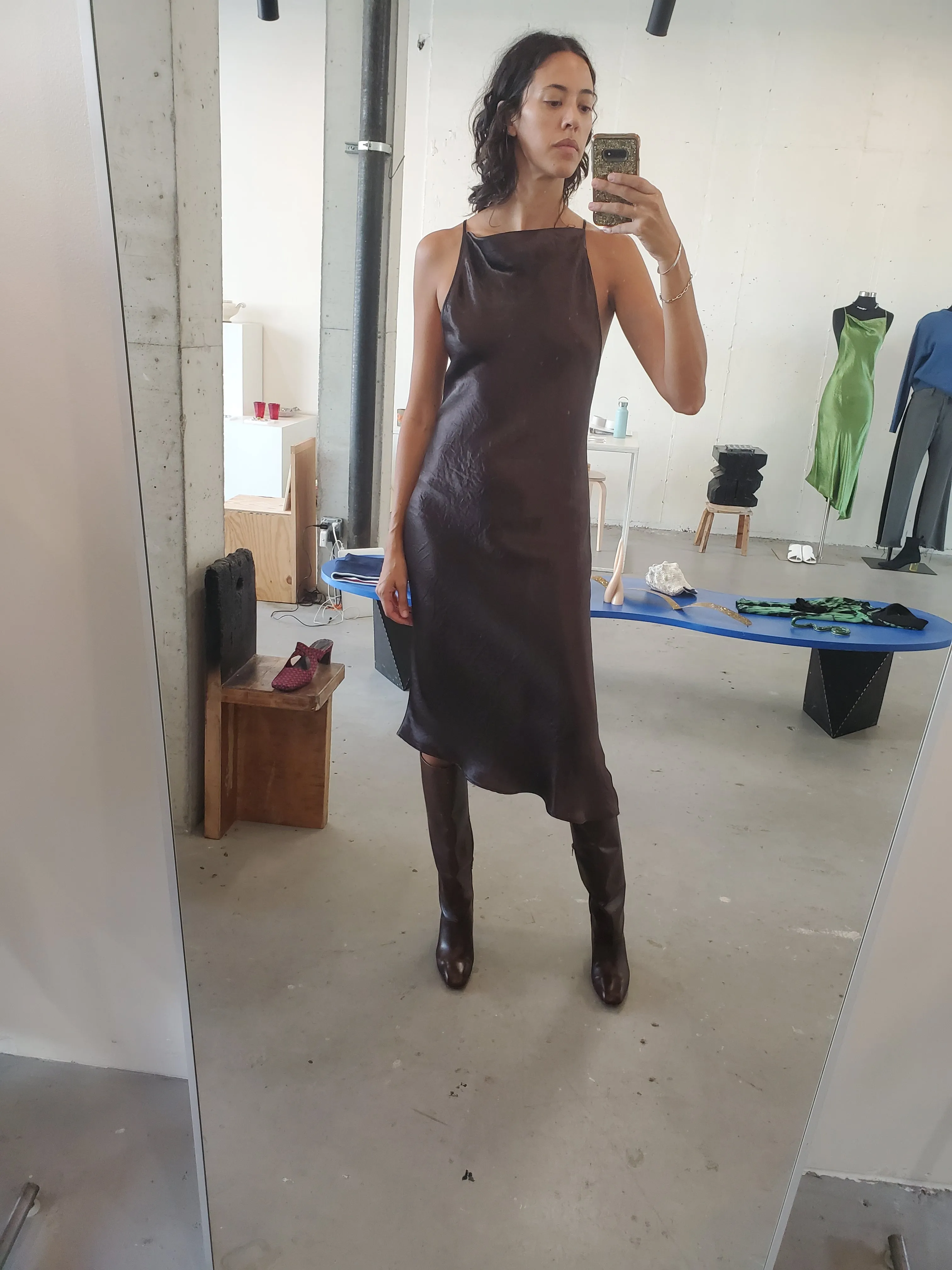 Crossback Bias Dress - Earth sold by NOMIA product image thumbnail 2