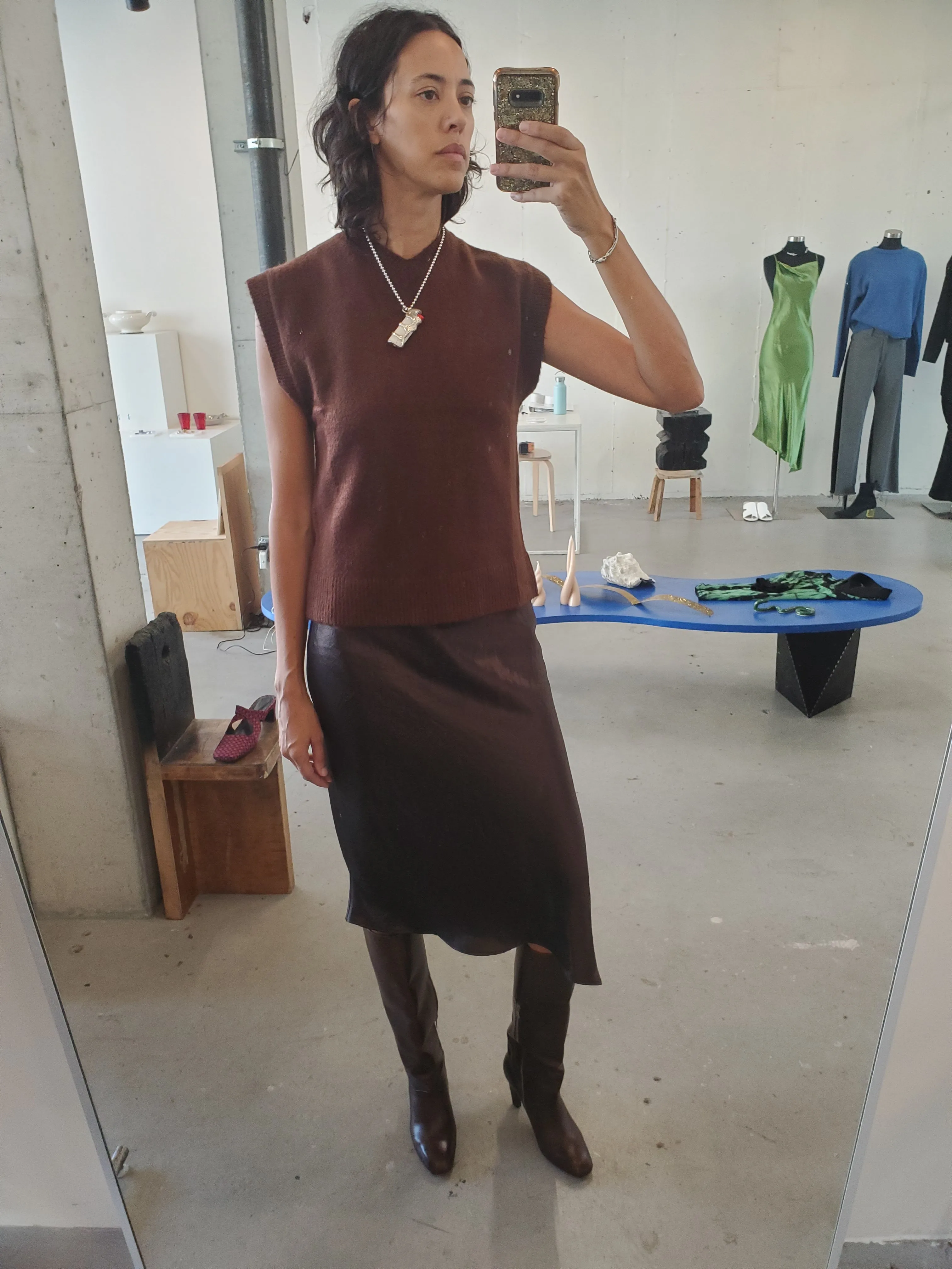 Crossback Bias Dress - Earth sold by NOMIA product image thumbnail 3
