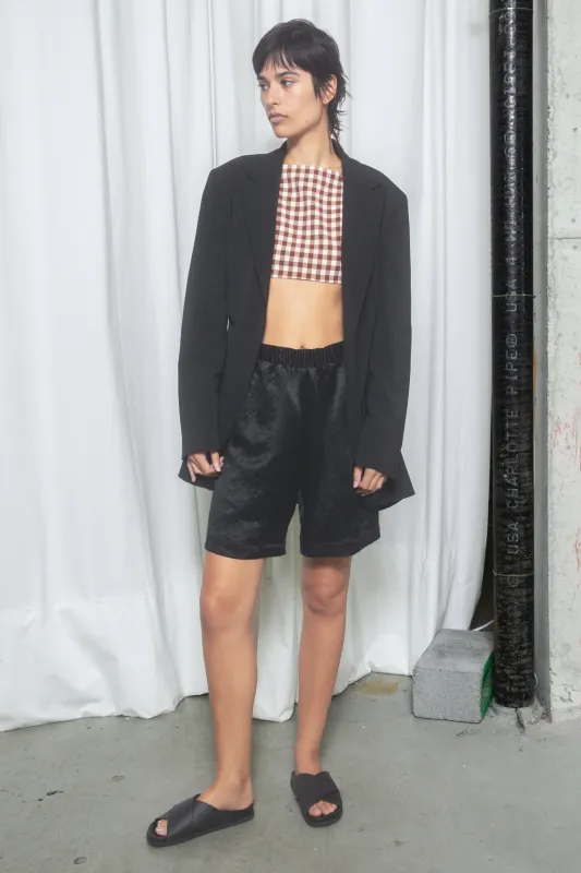 Boxer Shorts - Black Crinkle Satin sold by NOMIA