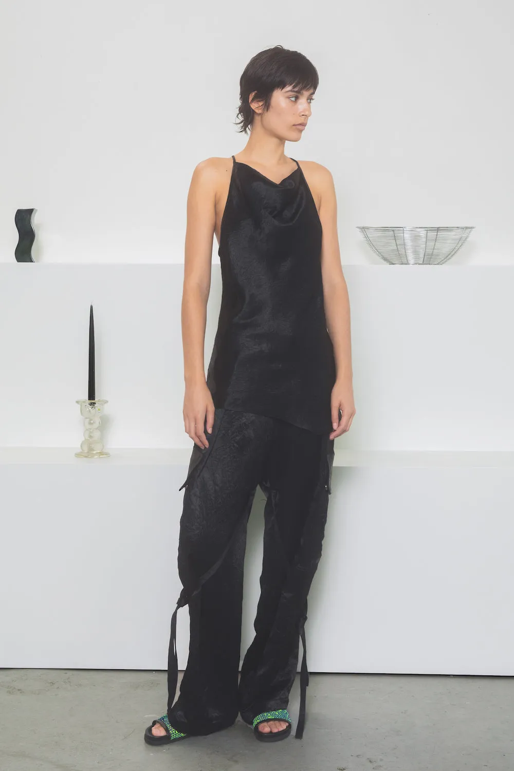 Parachute Pants - Black Satin sold by NOMIA