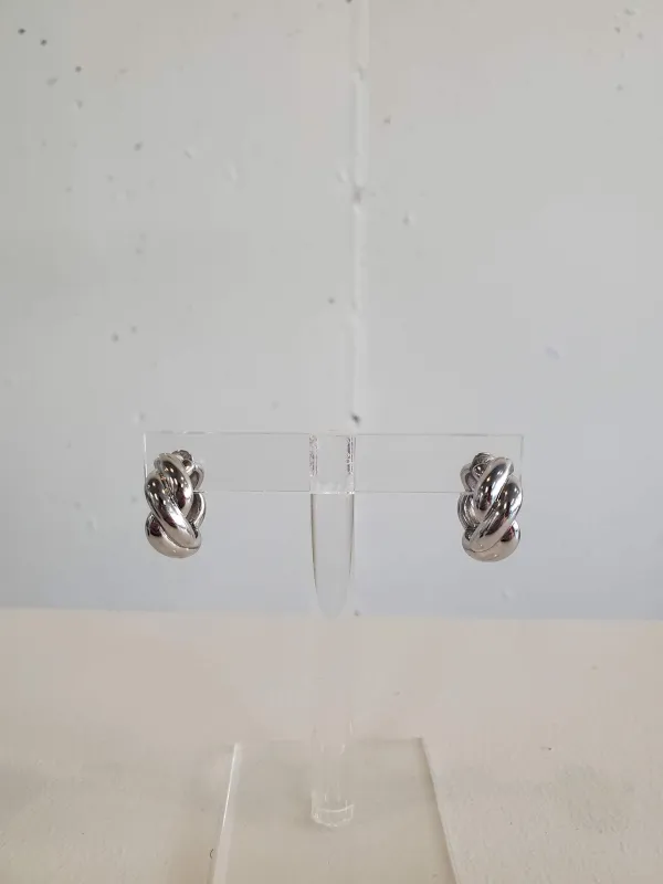 Sterling Silver Ribbed Twist Hoop Earrings sold by NOMIA
