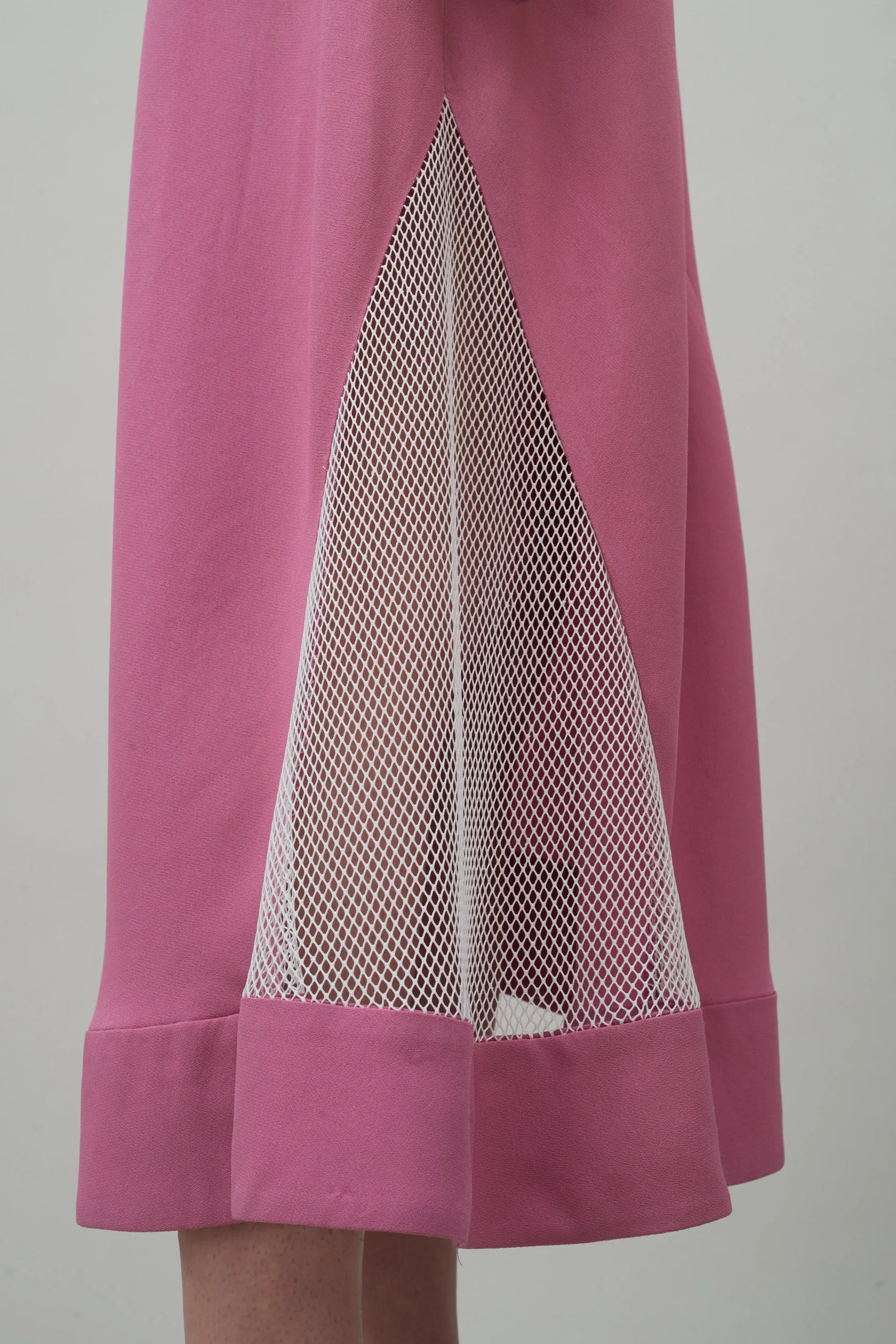 ASYMMETRIC INSET DRESS - PEONY / WHITE NETTING sold by NOMIA product image thumbnail 3