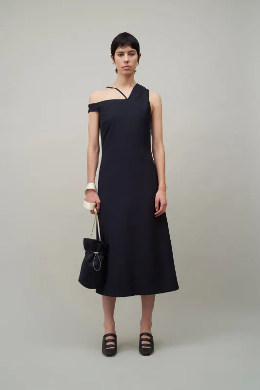 ASYMMETRIC OFF SHOULDER DRESS - BLACK made by NOMIA