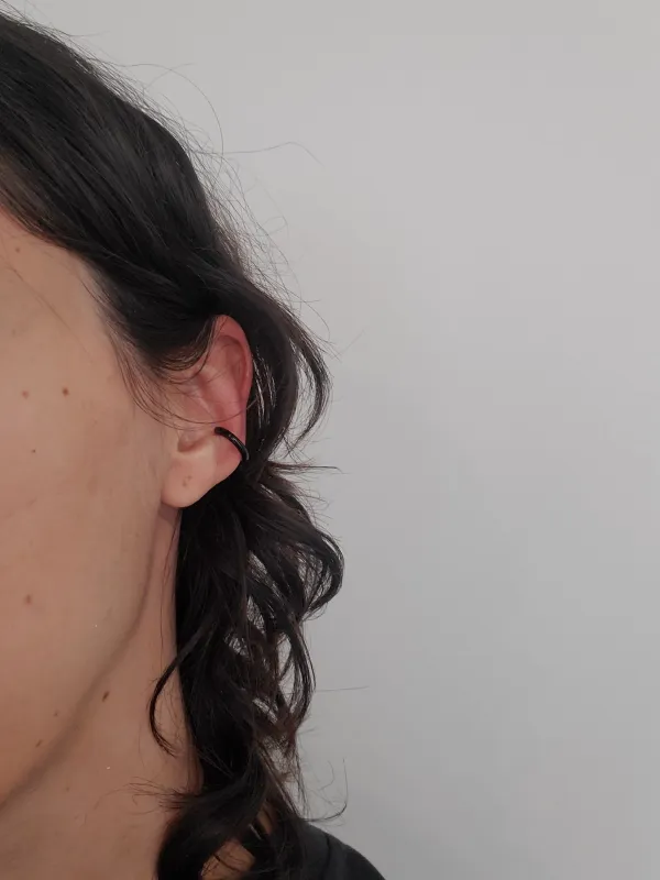 Enamel Sterling Silver Ear Cuff - Black made by NOMIA