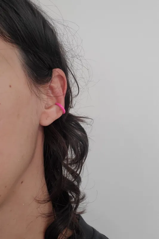 Enamel Sterling Silver Ear Cuff - Pink made by NOMIA