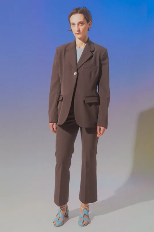 Single Button Blazer - Espresso sold by NOMIA