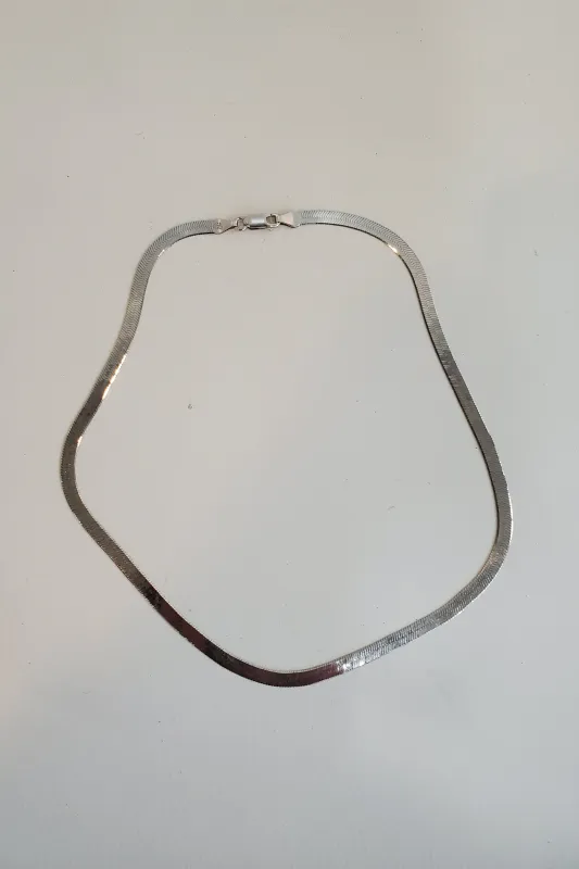 Sterling Silver Herringbone Chain Necklace made by NOMIA