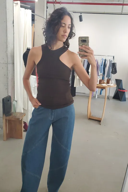 Asymmetric Racerback Tank - Earth made by NOMIA