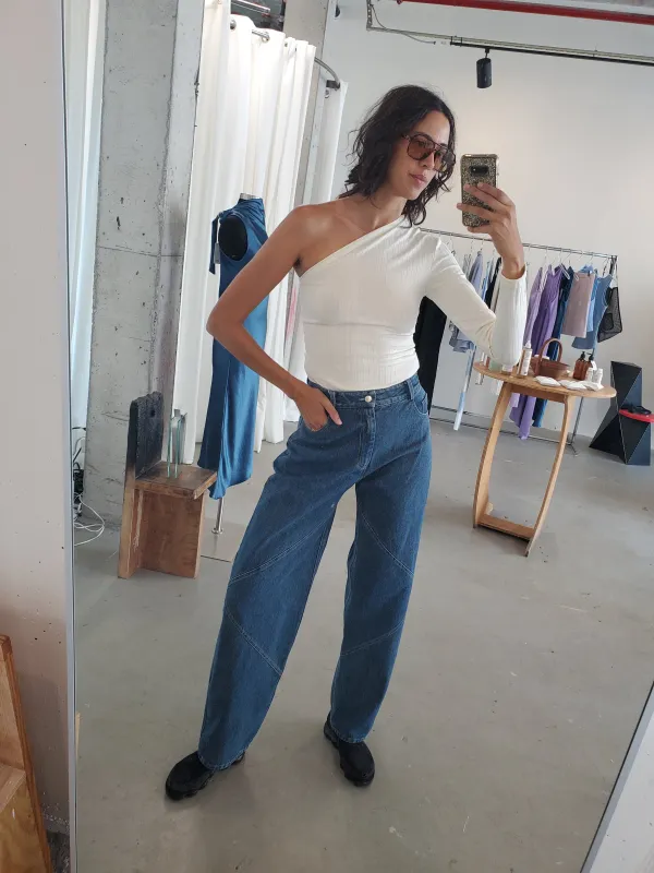 One Sleeve Top - Ivory made by NOMIA