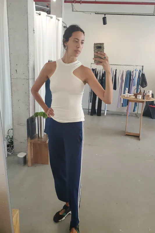 Asymmetric Racerback Tank - Ivory made by NOMIA