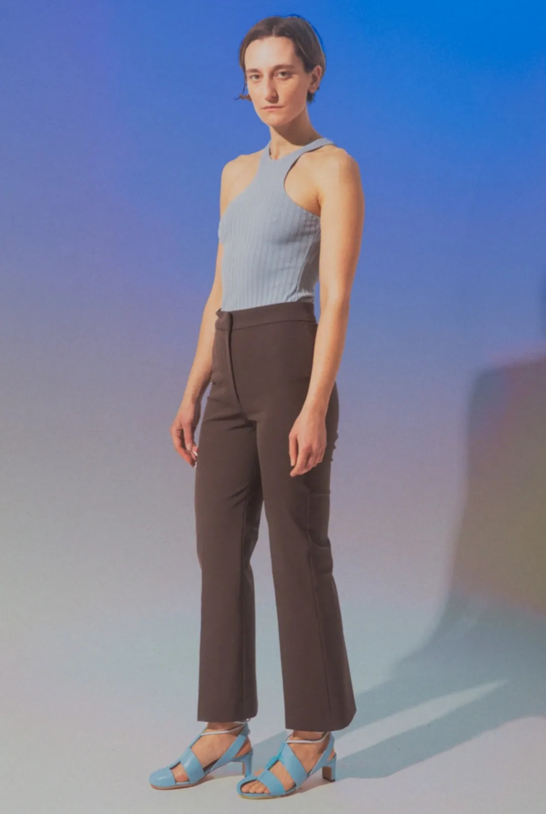 Asymmetric Racerback Tank - Sky sold by NOMIA