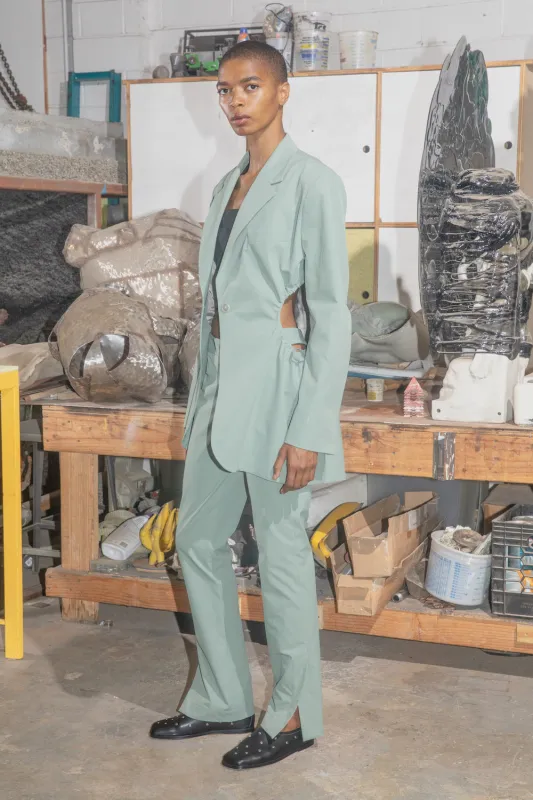 Cutout Drawcord Blazer - Menthe sold by NOMIA