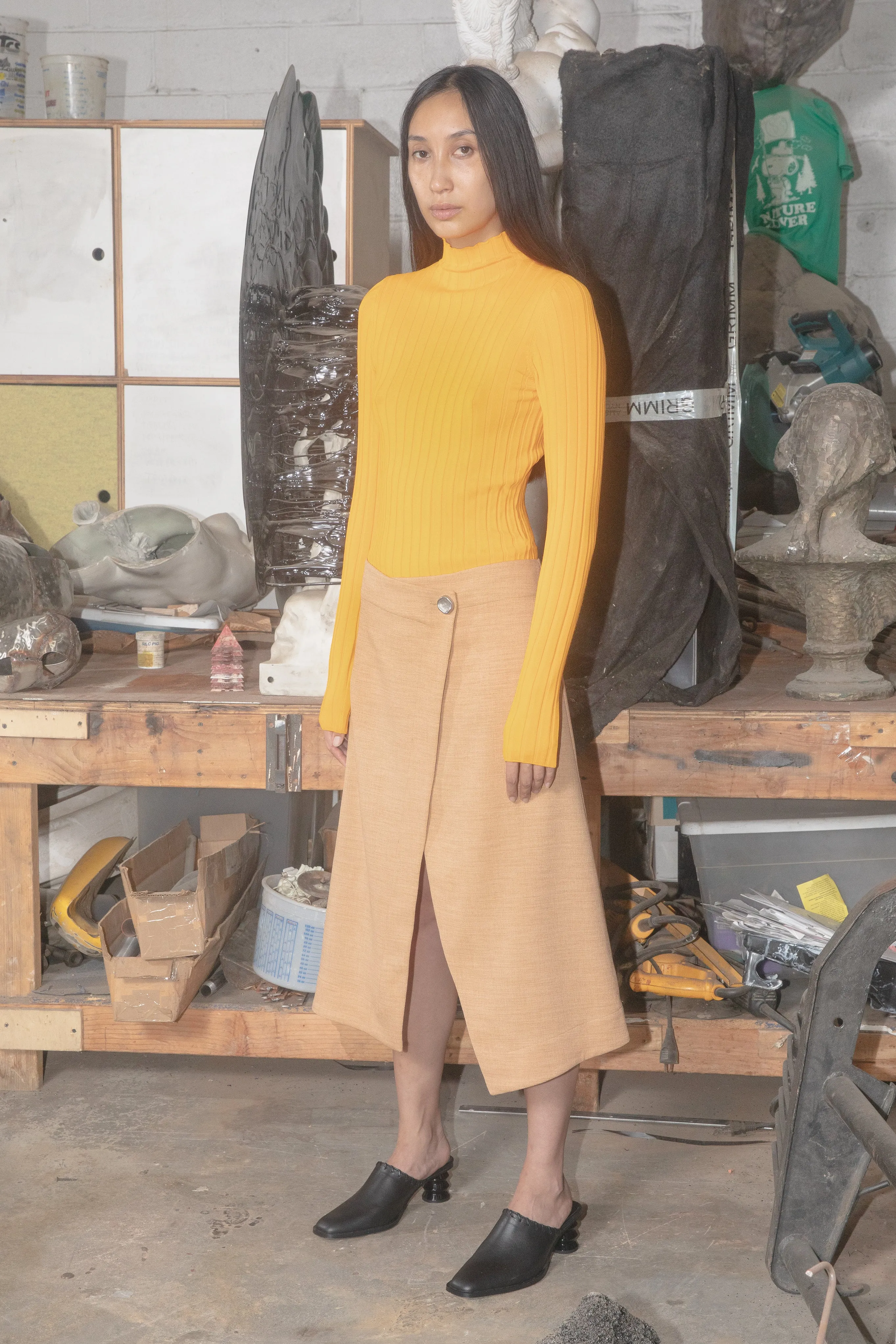 Ribbed Mockneck Sweater - Citrus sold by NOMIA