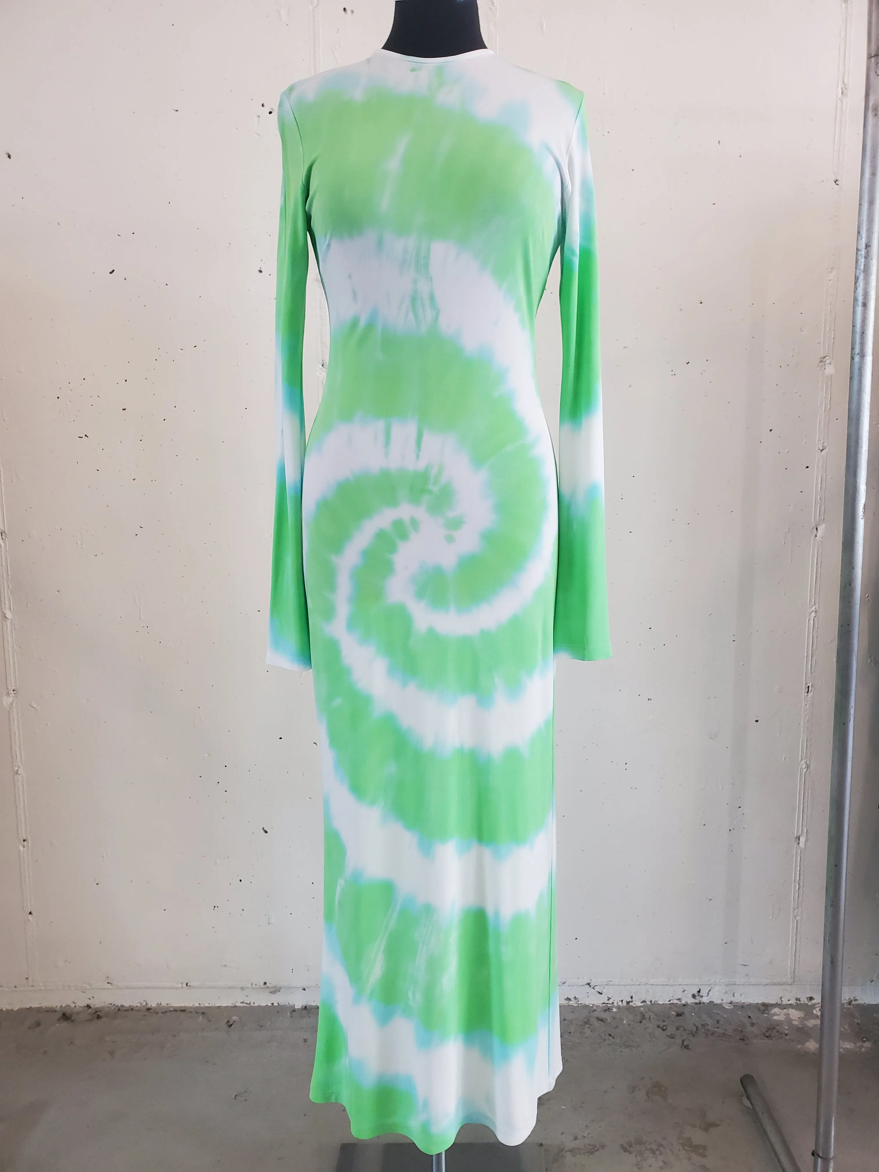 Long Sleeve Dress - Lime Tie-Dye sold by NOMIA product image thumbnail 2