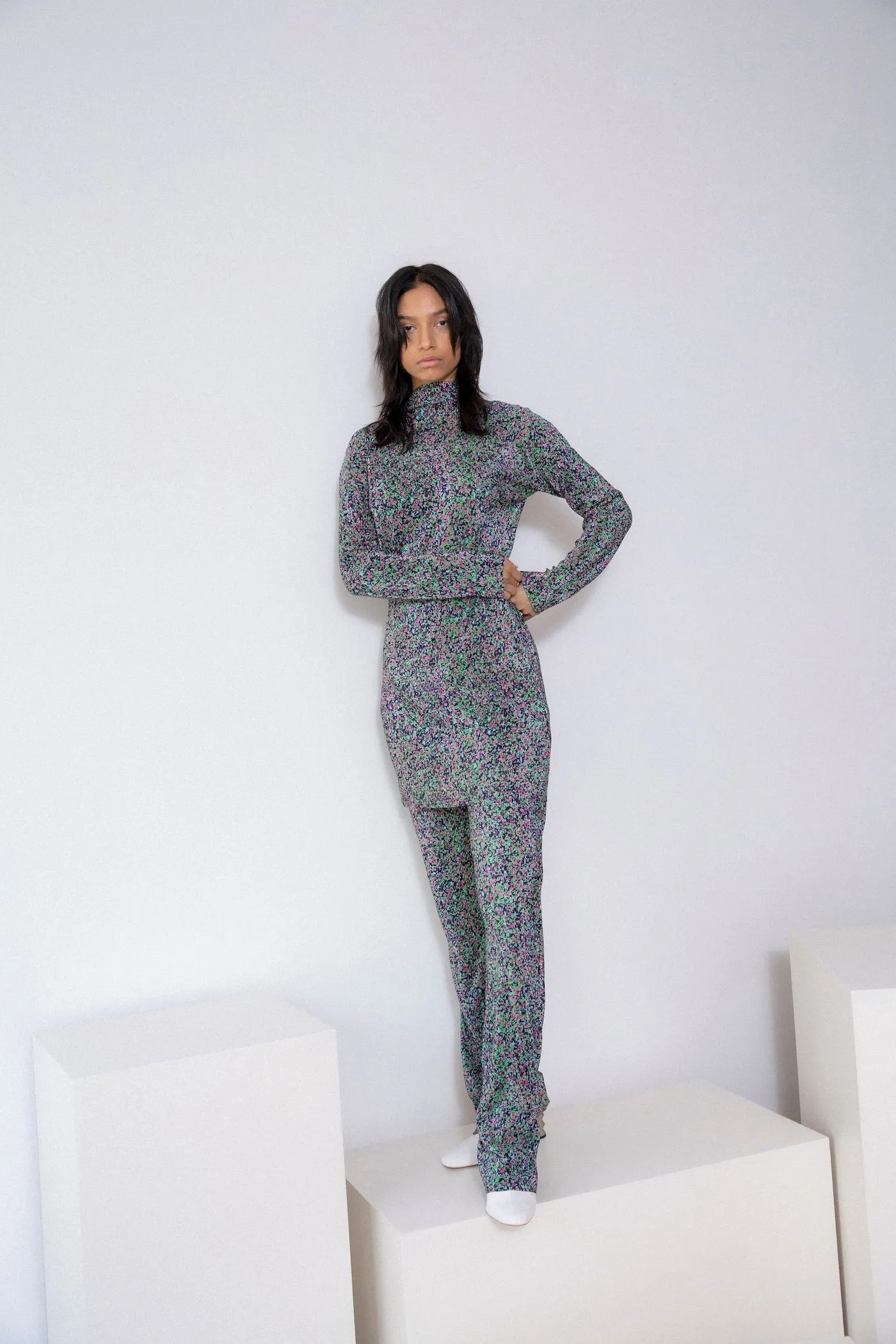 Long flared pants - Black Multicolor sold by NOMIA product image thumbnail 2